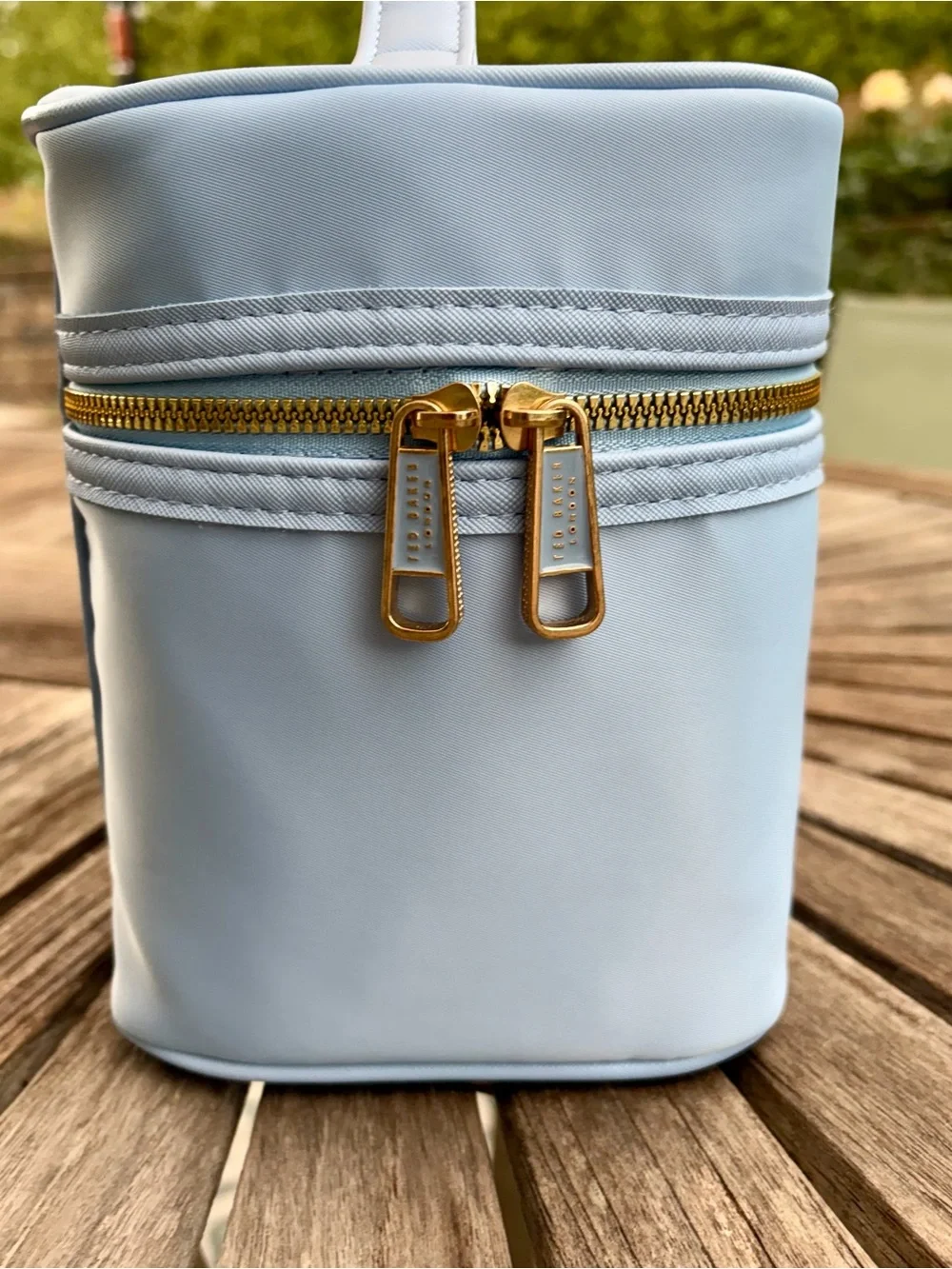 NWT Ted Baker London Nylon Train Case Cosmetic Travel Bag - Brunnera Blue